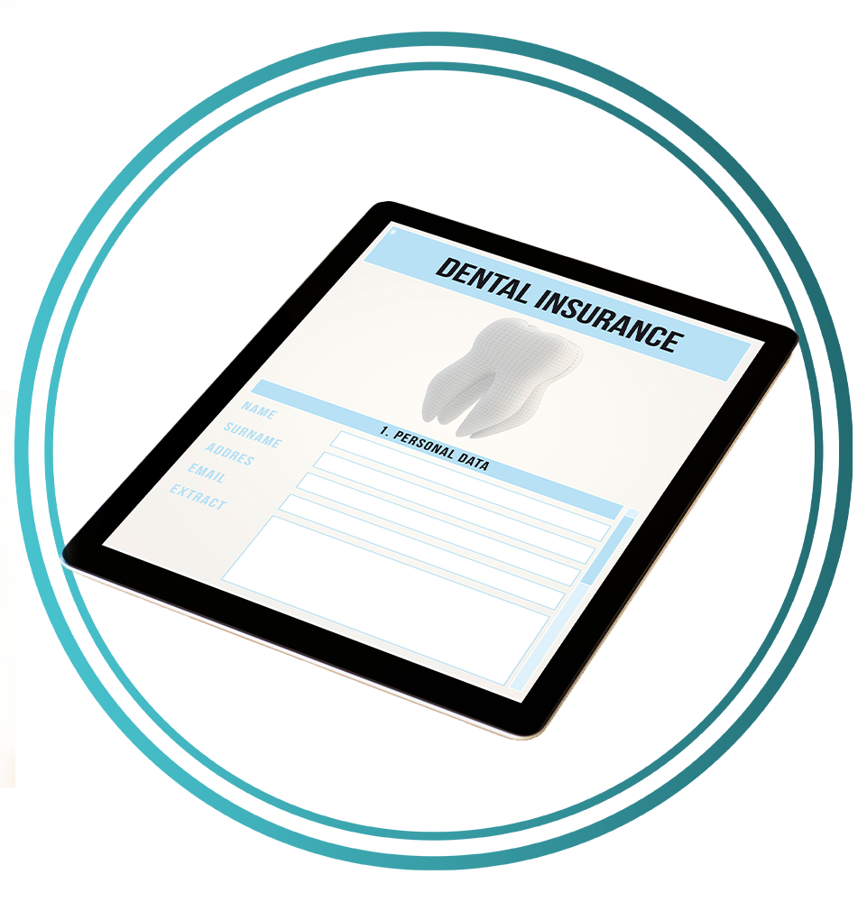 graphical asset frame of ipad with dental insurance information